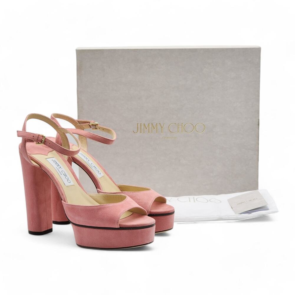 Jimmy Choo Peachy Platform Sandals 125mm - Suede - Pink 41 10.5 $850
